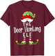 Deer Hunting Elf Group Christmas Funny Pajama Party T-Shirt - T-Shirt | Maroon