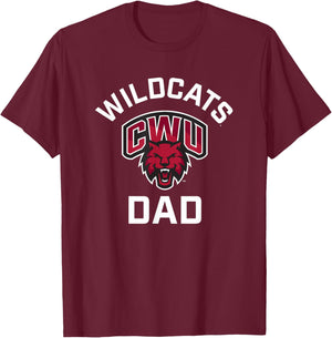 Central Washington University Wildcats Arched Dad T-Shirt - T-Shirt | Maroon