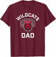 Central Washington University Wildcats Arched Dad T-Shirt - T-Shirt | Maroon