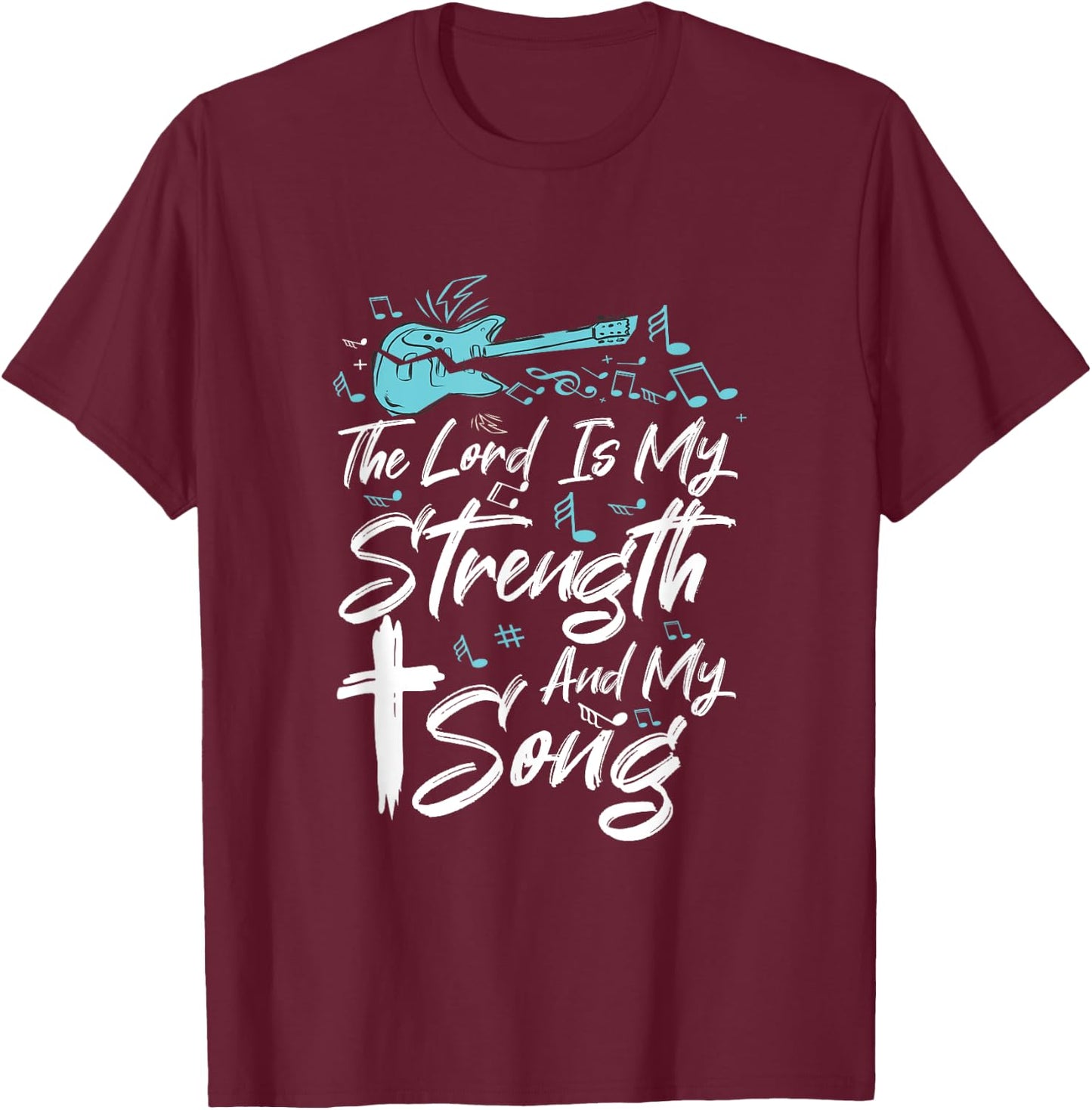 Christian Music Guitar Church Band Love God T-Shirt - T-Shirt | Maroon