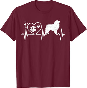 Great Pyrenees Mom Mama Dad Heartbeat Dog Heart Gift T-Shirt - T-Shirt | Maroon