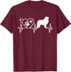 Great Pyrenees Mom Mama Dad Heartbeat Dog Heart Gift T-Shirt - T-Shirt | Maroon