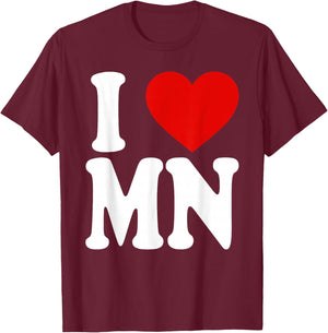 I HEART LOVE MN Minnesota T-Shirt - T-Shirt | Maroon