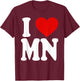 I HEART LOVE MN Minnesota T-Shirt - T-Shirt | Maroon
