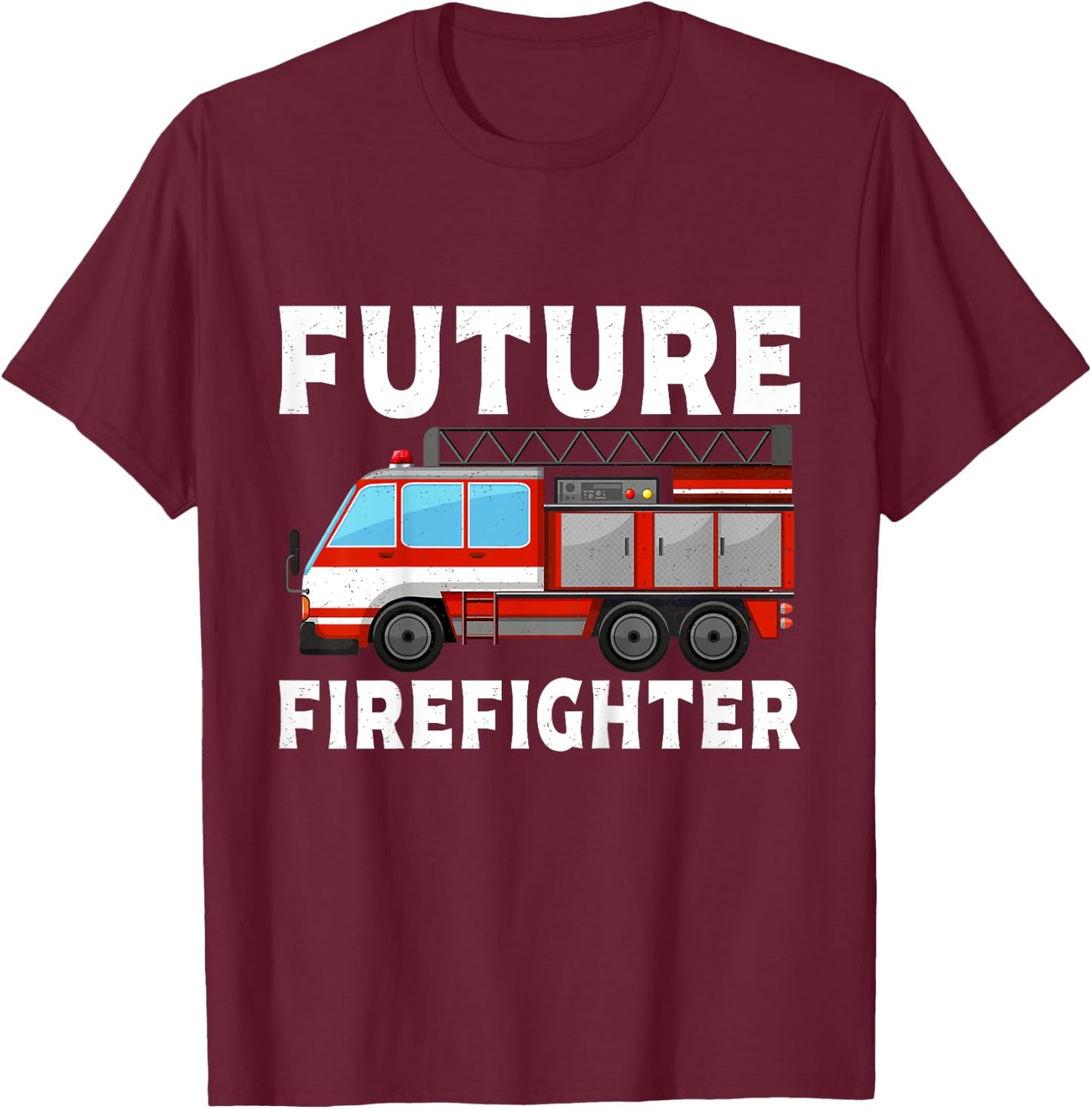 Kids Firefighter Shirt Fireman Costume Toddler Boys Firefighter T-Shirt - T-Shirt | Maroon