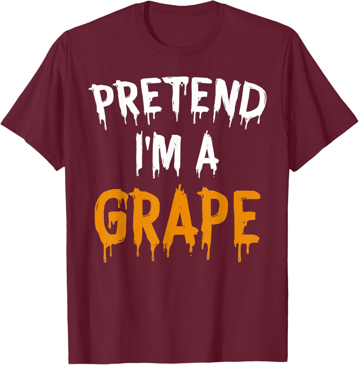 Funny Lazy Halloween Costume Shirt Pretend I'm a Grape T-Shirt - T-Shirt | Maroon