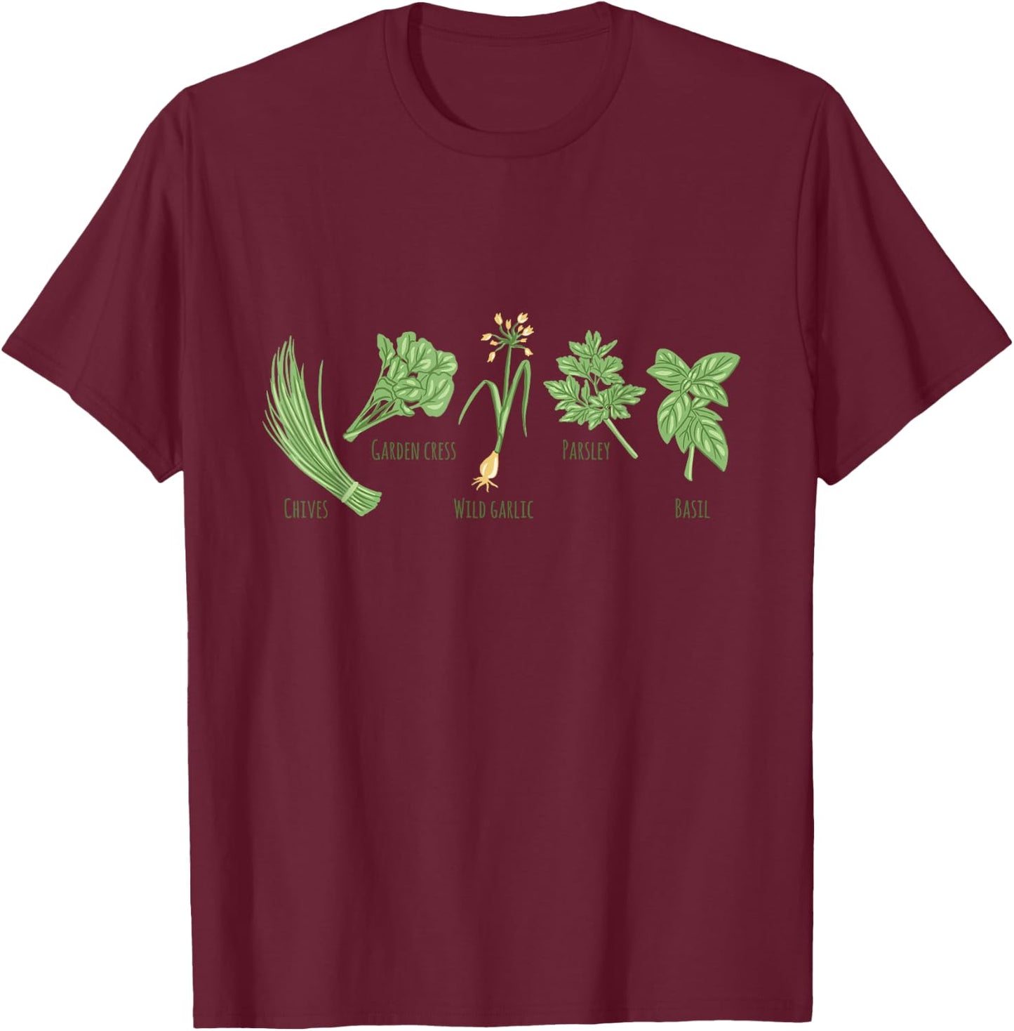 Herbs Parsley Sage Thyme Rosemary For Spice Lover Gardener T-Shirt - T-Shirt | Maroon