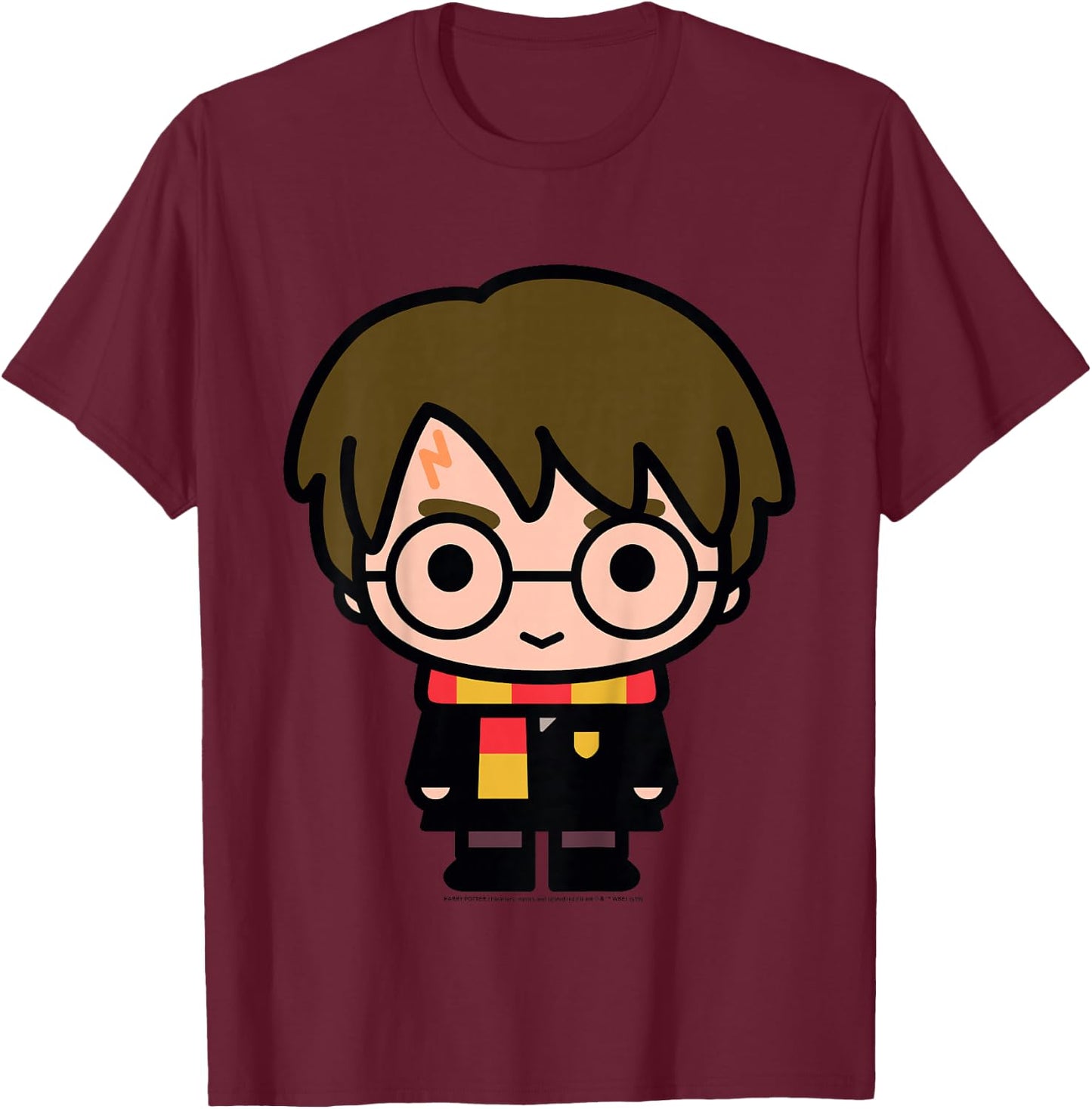 Kids Harry Potter Cute Cartoon Style Portrait T-Shirt - T-Shirt | Maroon