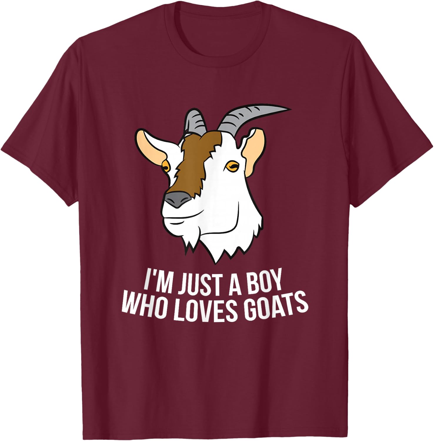 I'm Just A Boy Who Loves Goats Cute Goat Farmer T-Shirt - T-Shirt | Maroon