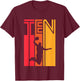 10th Birthday Basketball Lover Gift 10 Years Old Retro T-Shirt - T-Shirt | Maroon