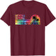 North Shore Oahu Hawaii Tie Dye Vintage Inspired Striped T-Shirt - T-Shirt | Maroon