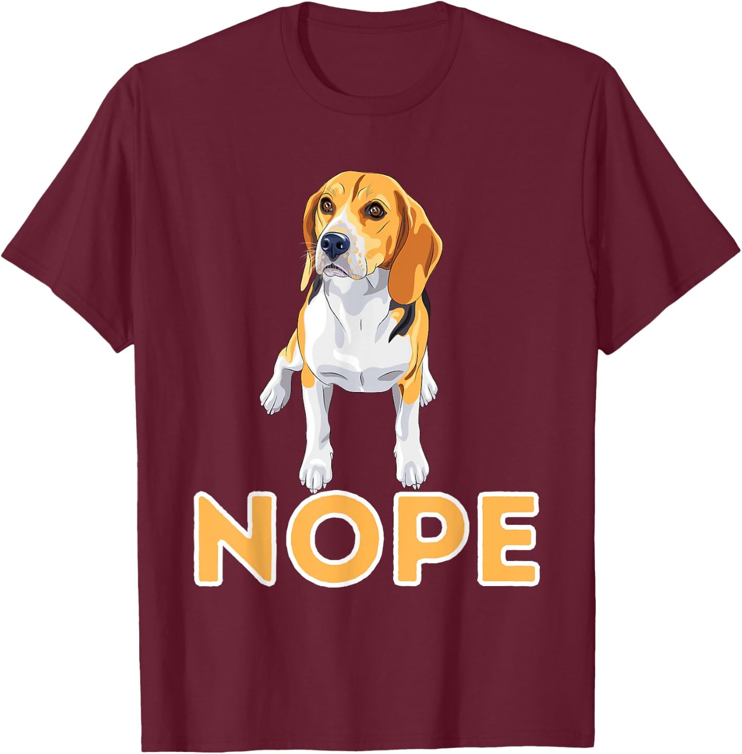 Nope Lazy Beagle - Funny Beagle Dog Lover Pet Owner Men Women Girls Kids T-Shirt - T-Shirt | Maroon