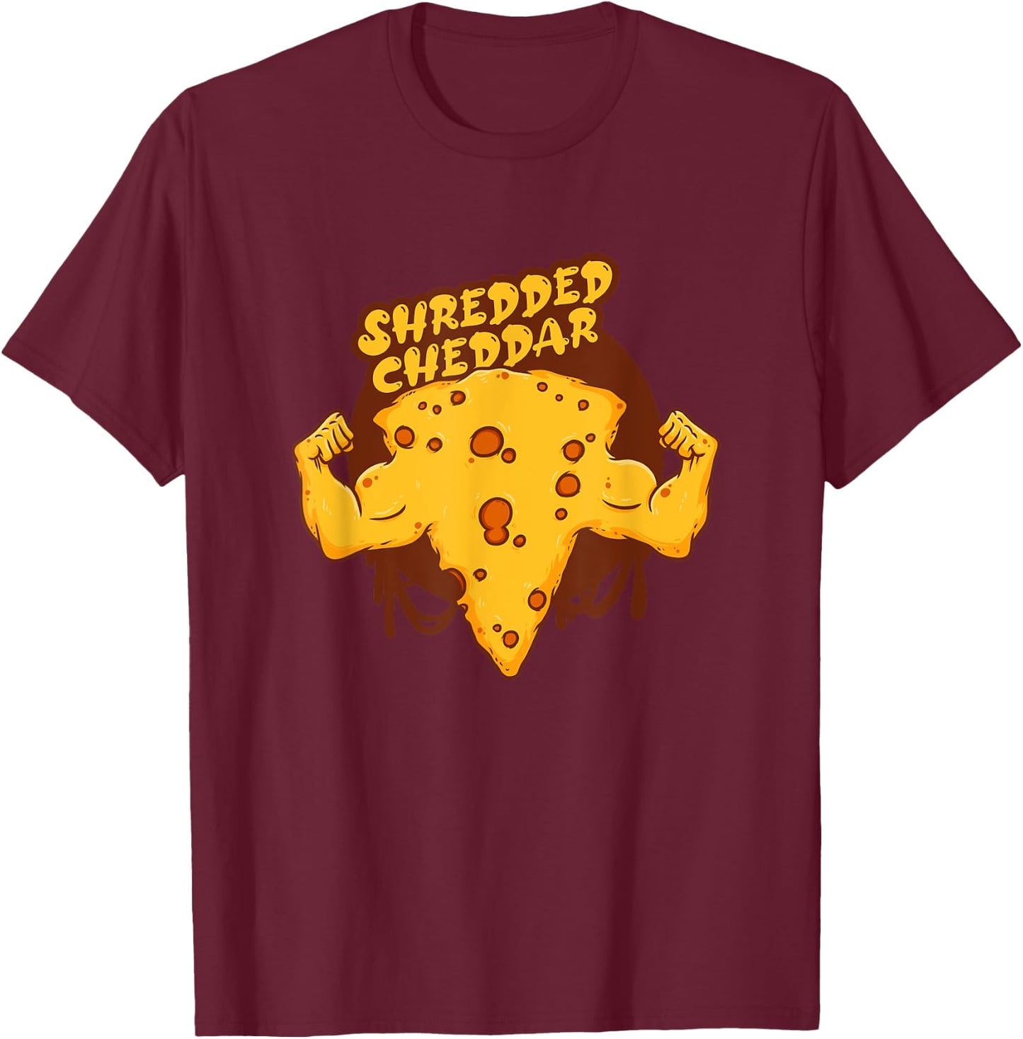 Shredded Cheddar Cheese Funny Cheese For Cheese Lovers T-Shirt - T-Shirt | Maroon