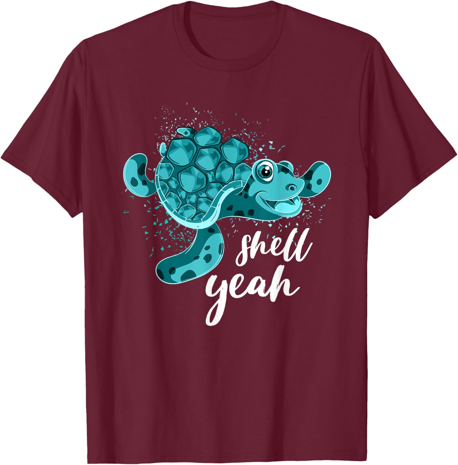 Shell Yeah Turtle T-Shirt - T-Shirt | Maroon
