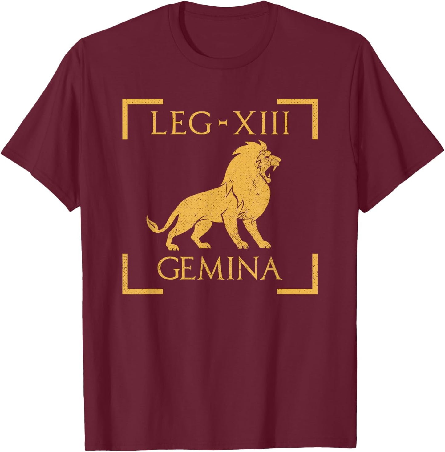 Legio XIII Gemina Lion Roman Legion T-Shirt - T-Shirt | Maroon