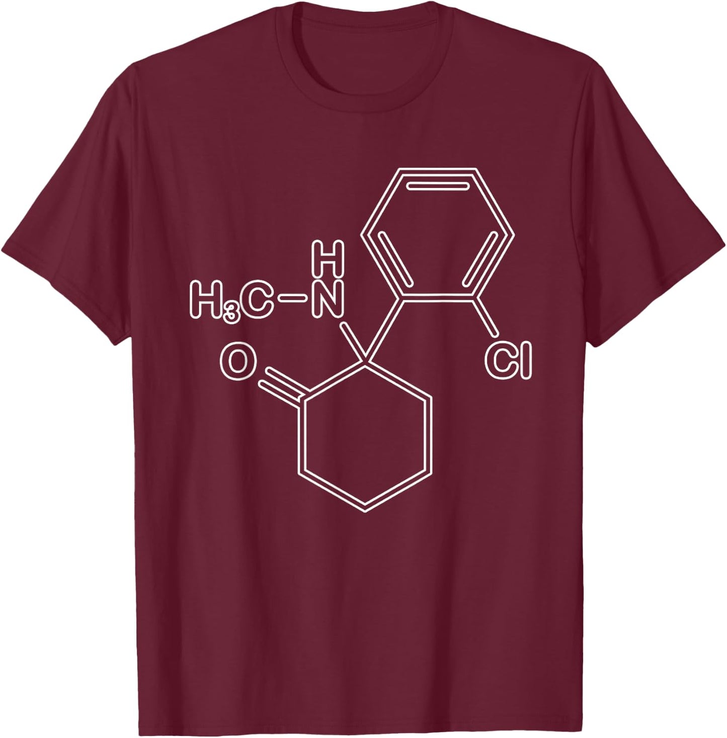 Ketamine Molecule Science Anesthesia Nurse Doctor Physician T-Shirt - T-Shirt | Maroon