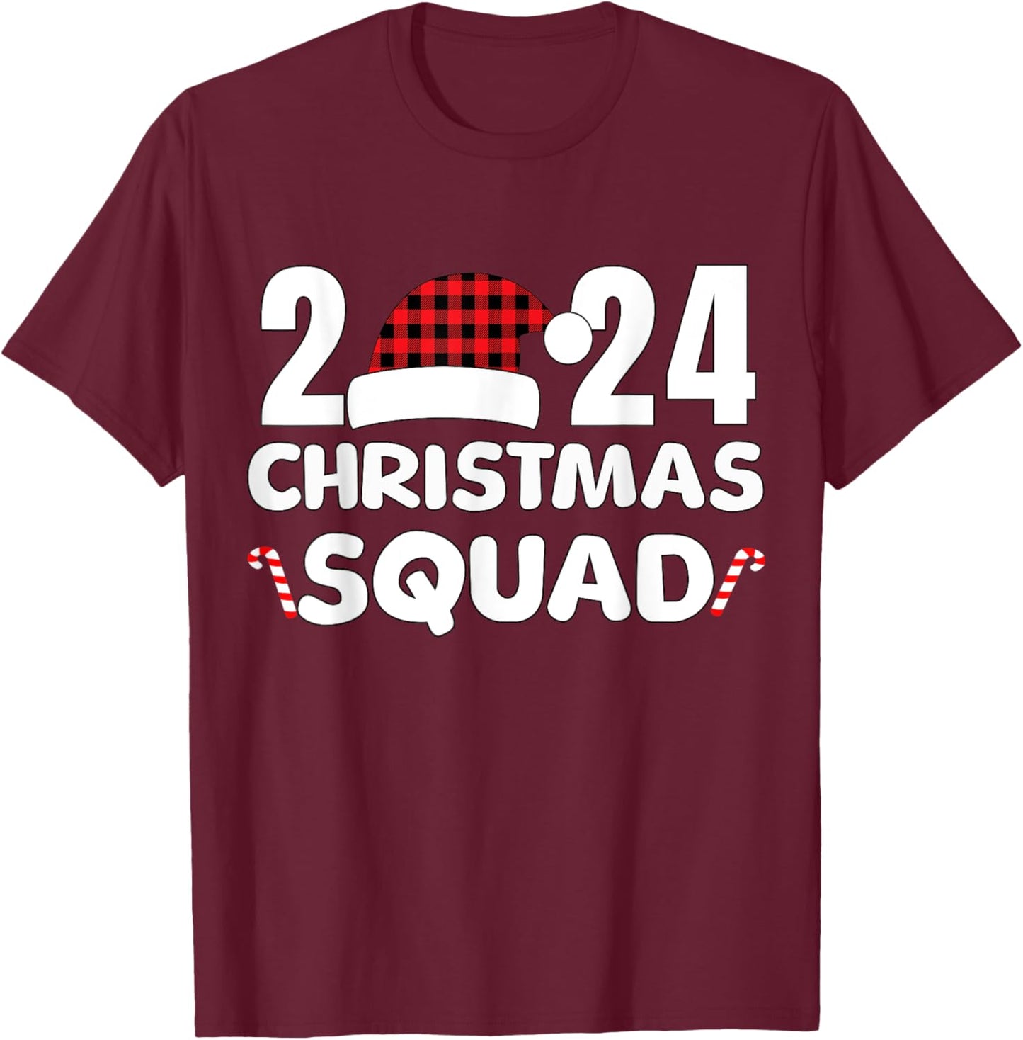 Christmas Squad 2024 Family Group Matching Christmas Xmas T-Shirt - T-Shirt | Maroon
