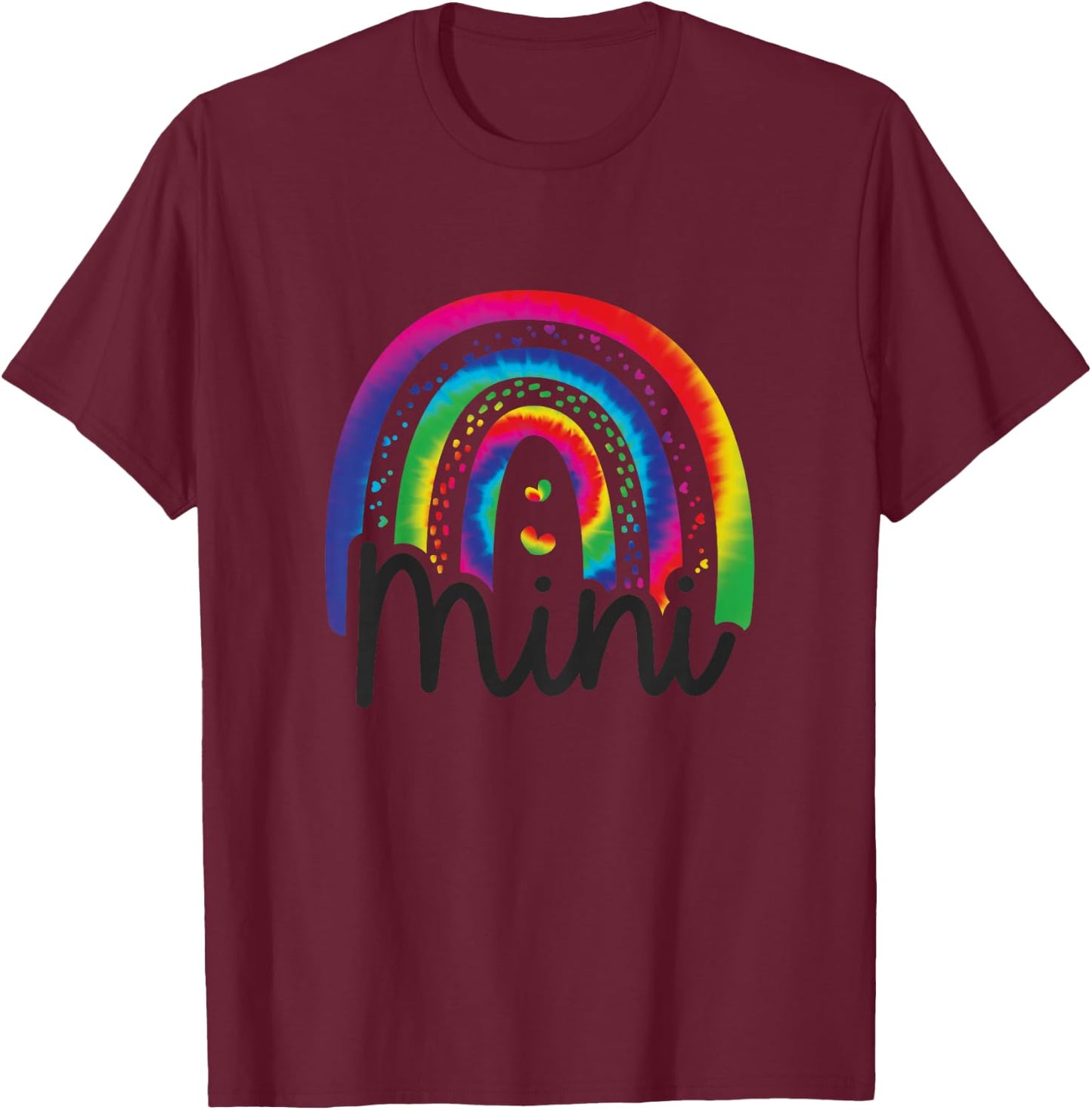 Kids Mini Mama Mother Daughter Matching Tie Dye T-Shirt - T-Shirt | Maroon