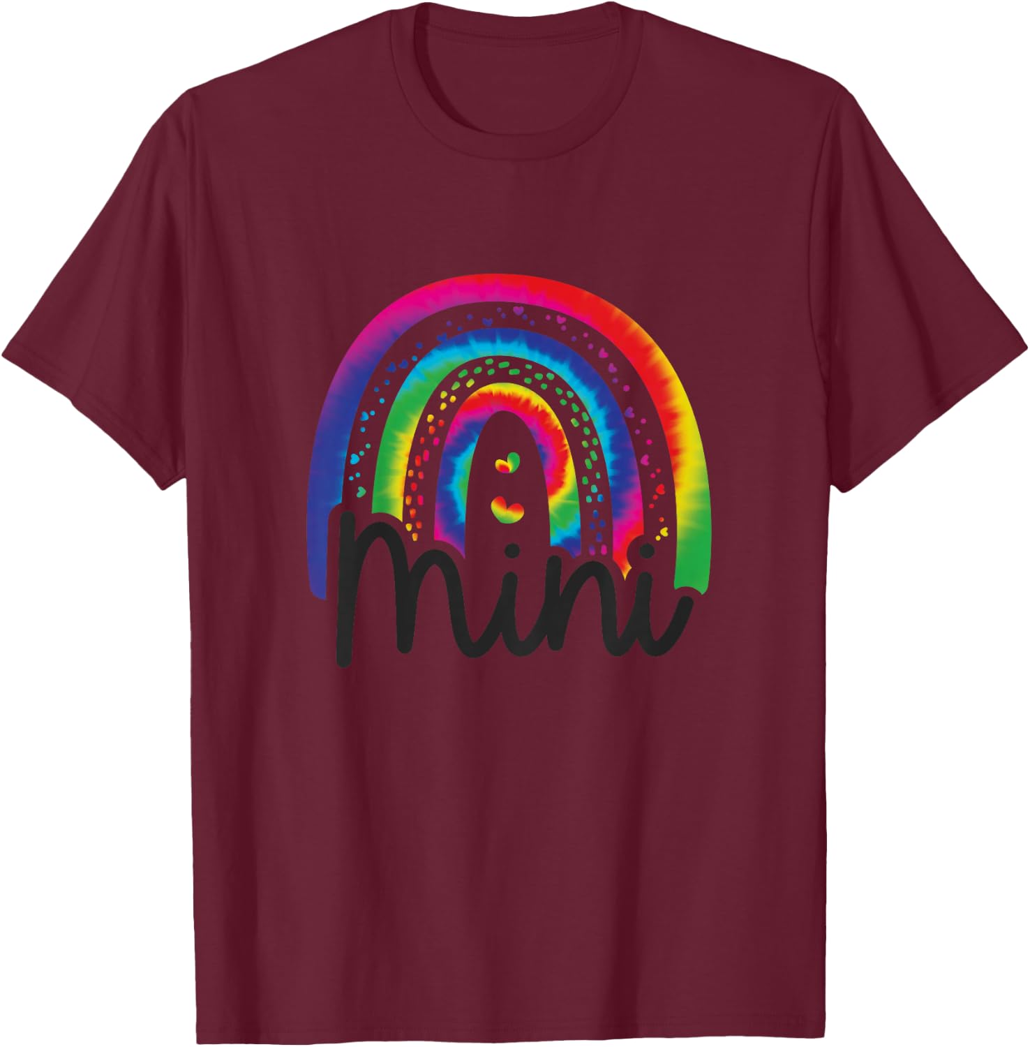 Kids Mini Mama Mother Daughter Matching Tie Dye T-Shirt - T-Shirt | Maroon