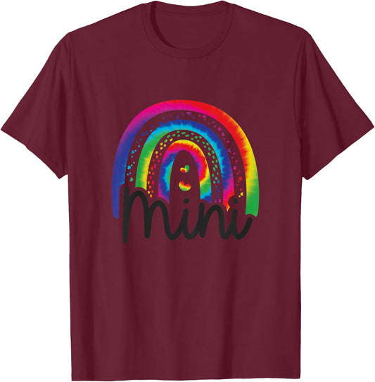 Kids Mini Mama Mother Daughter Matching Tie Dye T-Shirt - T-Shirt | Maroon