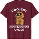 Coolest Goldendoodle Uncle Funny Dog Men Women T-Shirt - T-Shirt | Maroon