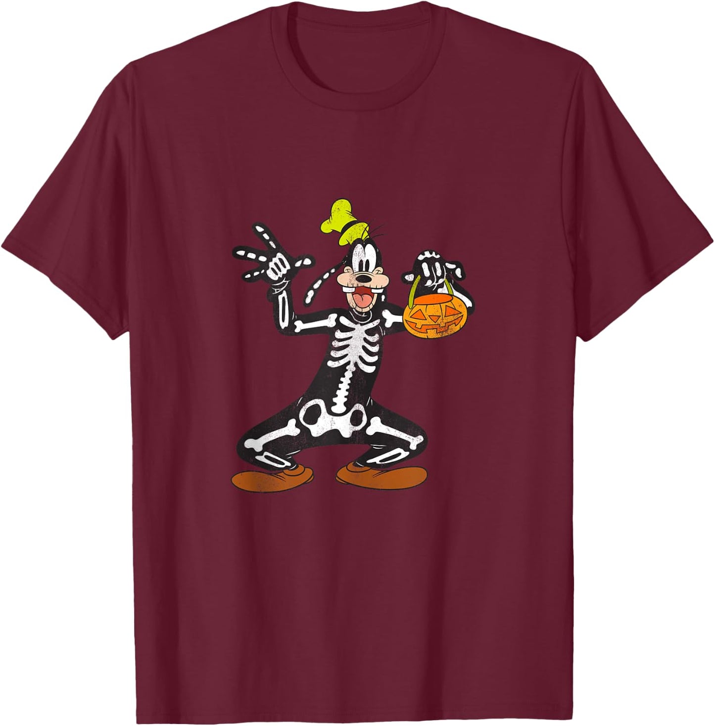Disney - Goofy Skeleton Halloween T-Shirt - T-Shirt | Maroon