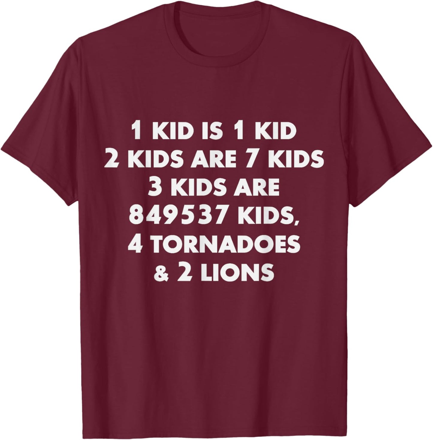3 Kids Dad 3 Kids Mom Funny Father Day Mother Day Parent T-Shirt - T-Shirt | Maroon
