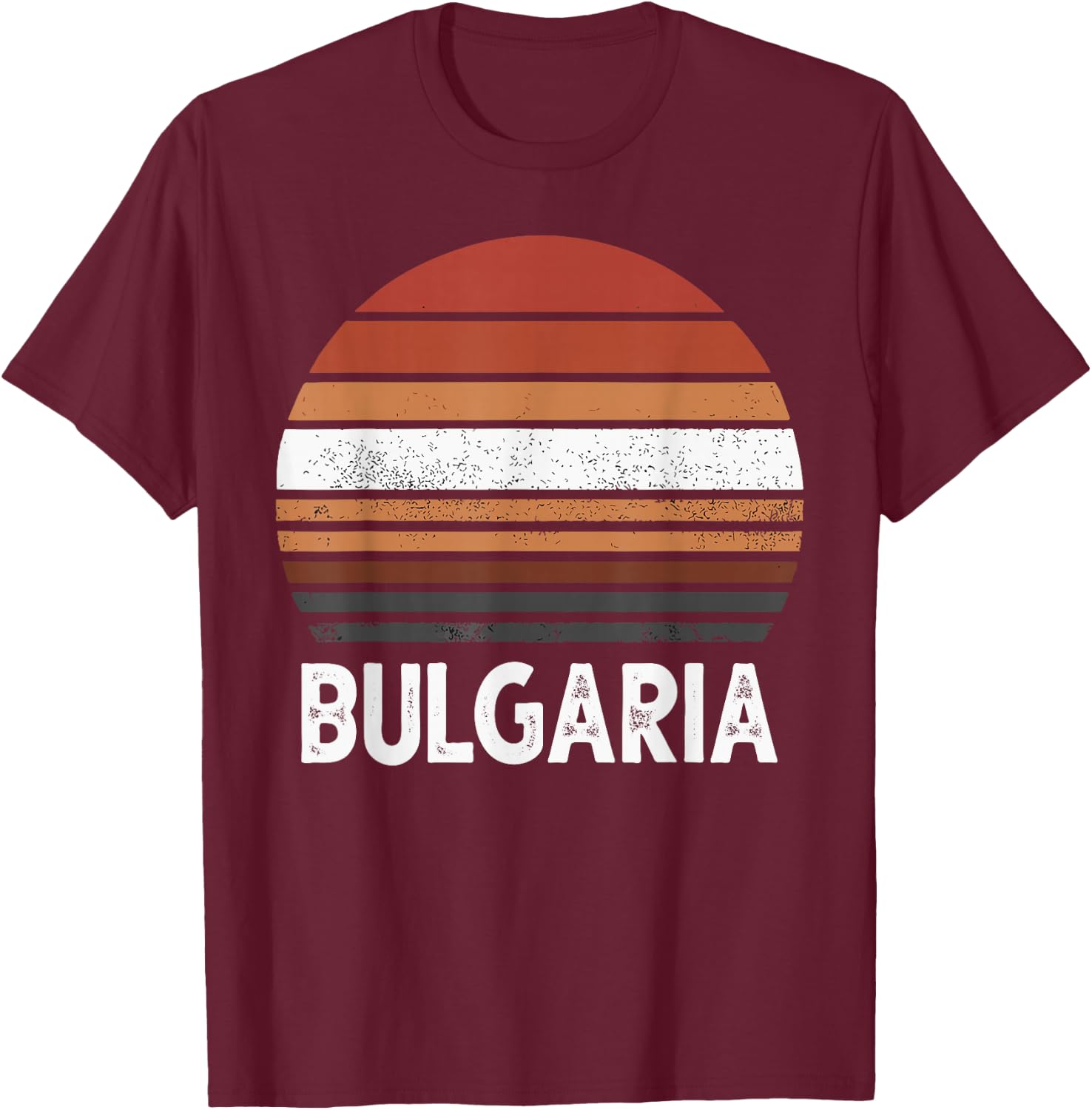 Vintage Bulgaria Flag I Love Bulgaria T-Shirt - T-Shirt | Maroon