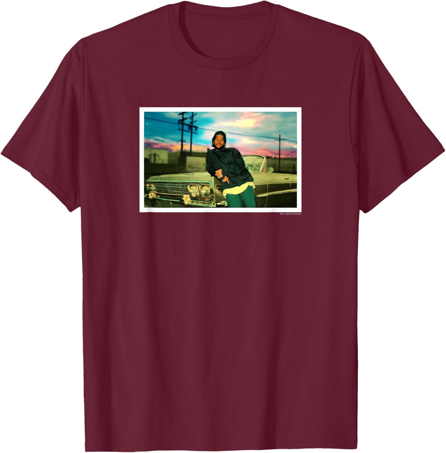 Boyz n the Hood Car at Sunset T-Shirt - T-Shirt | Maroon