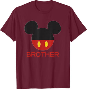 Disney Mickey Mouse Red Shorts Icon Brother Family T-Shirt - T-Shirt | Maroon