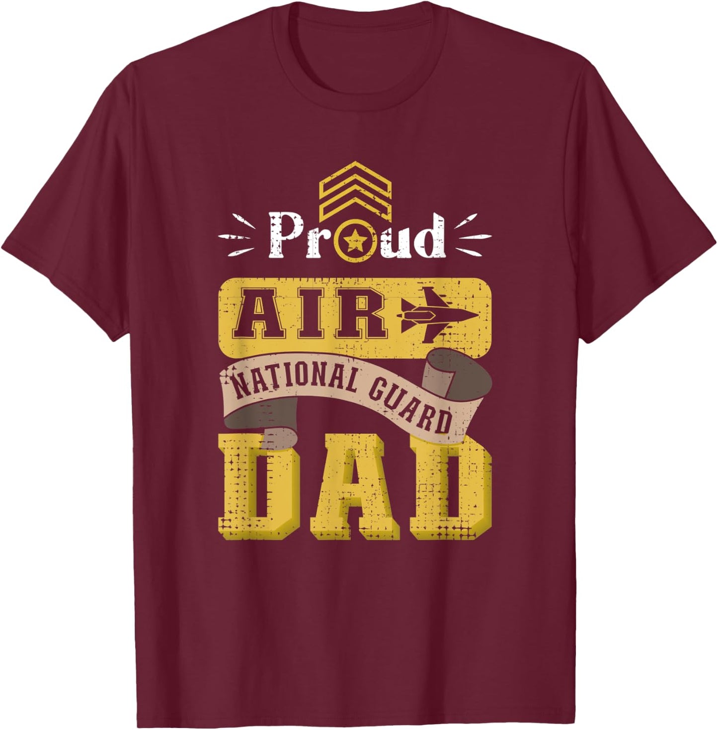 Fathers Day Veteran Air Force Shirt Air National Guard Dad T-Shirt - T-Shirt | Maroon