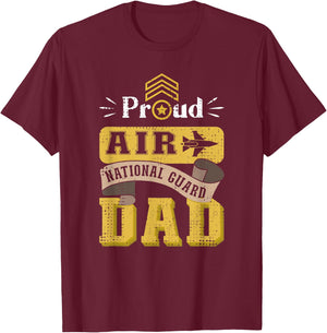 Fathers Day Veteran Air Force Shirt Air National Guard Dad T-Shirt - T-Shirt | Maroon