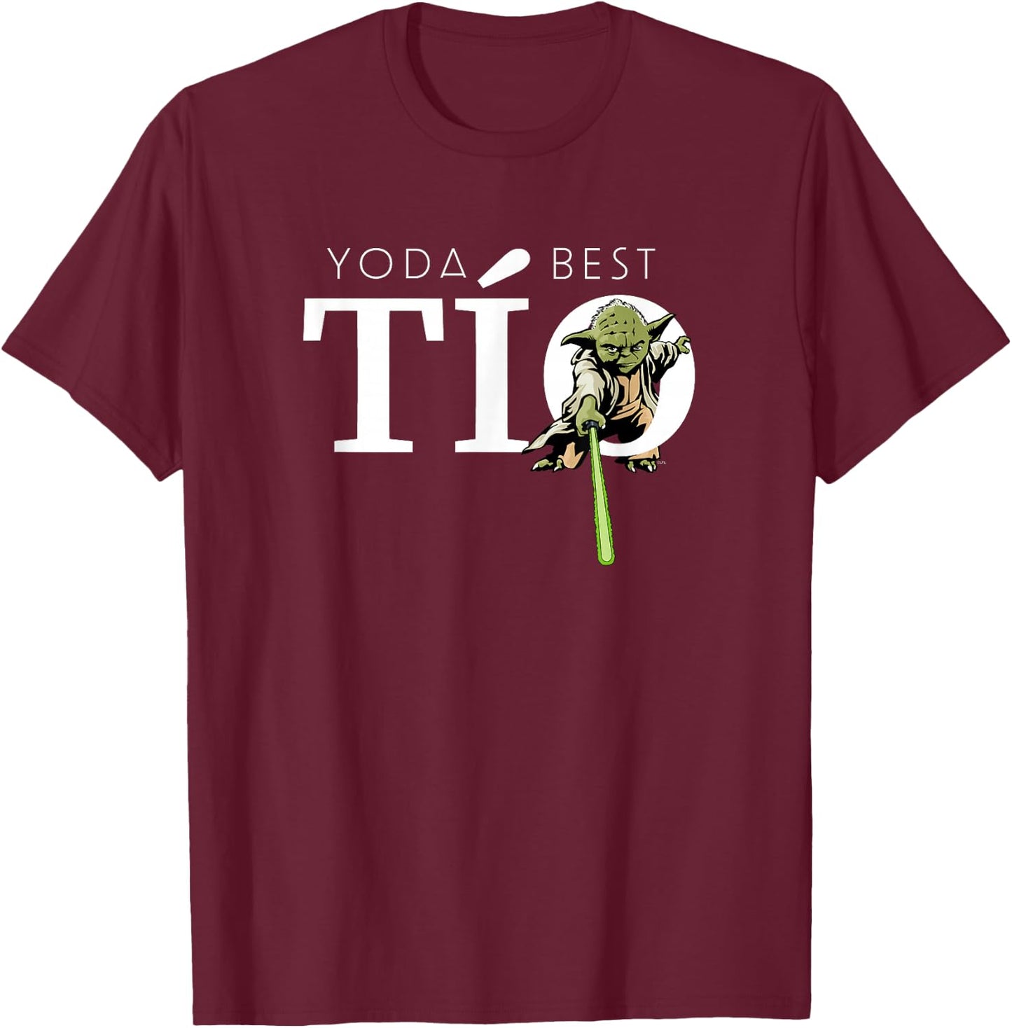 Star Wars Yoda Lightsaber Best Tio Birthday Father's Day T-Shirt - T-Shirt | Maroon