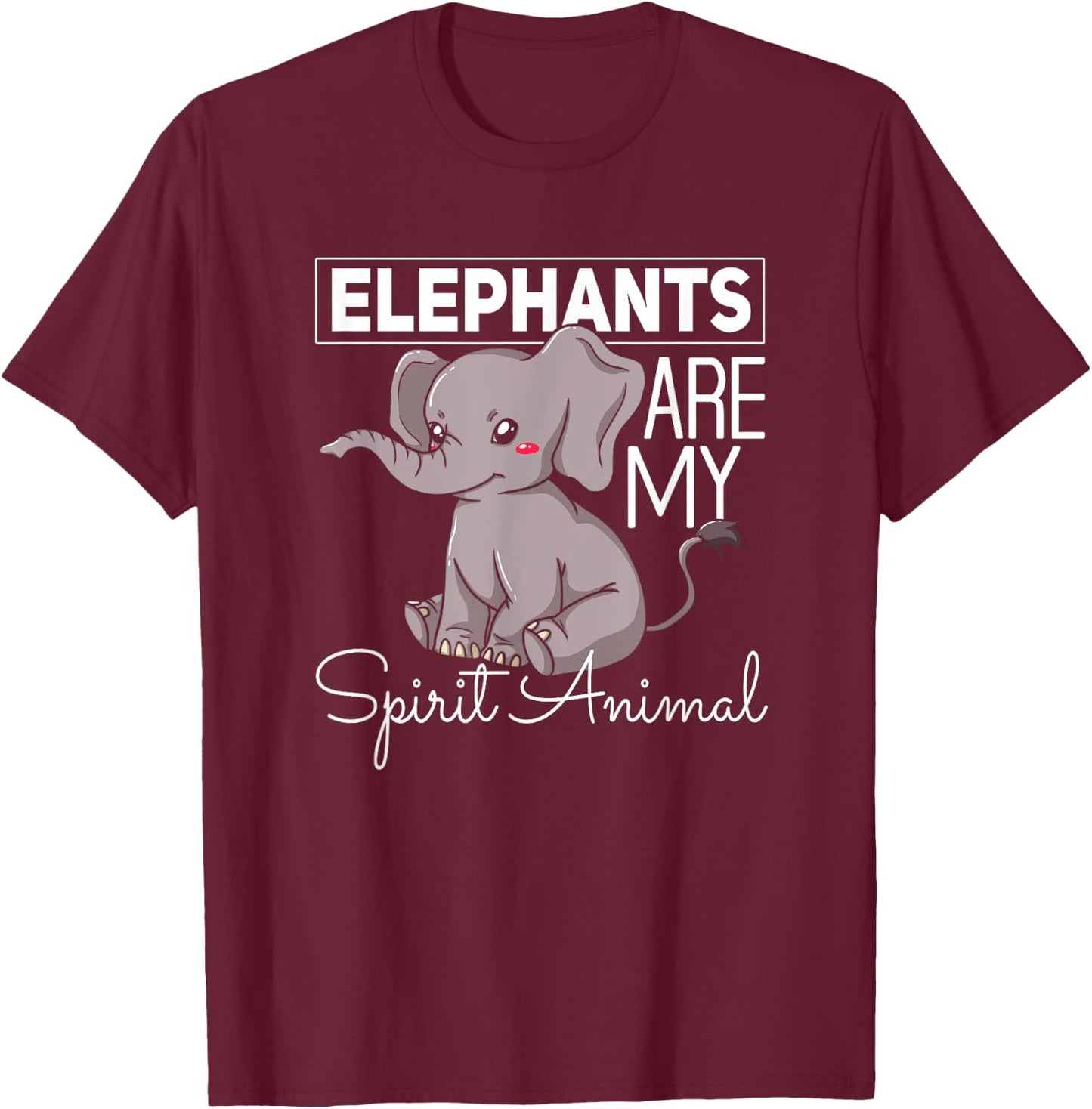 Elephant Gift Cute Women Mom Kids T-Shirt - T-Shirt | Maroon