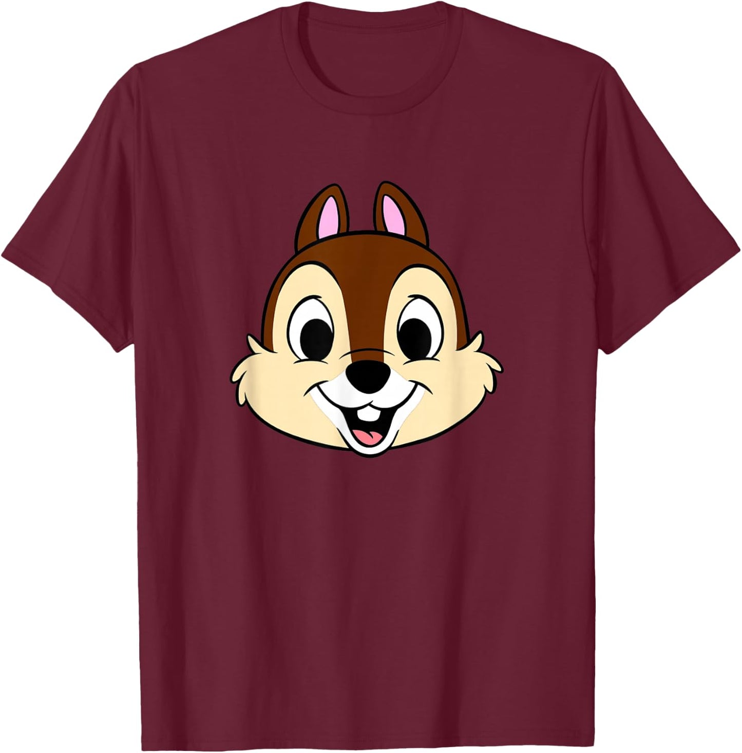 Disney Chip and Dale Chip Big Floating Head T-Shirt - T-Shirt | Maroon