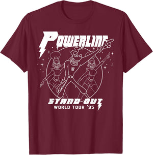 Disney A Goofy Movie Powerline World Tour Outline Poster T-Shirt - T-Shirt | Maroon