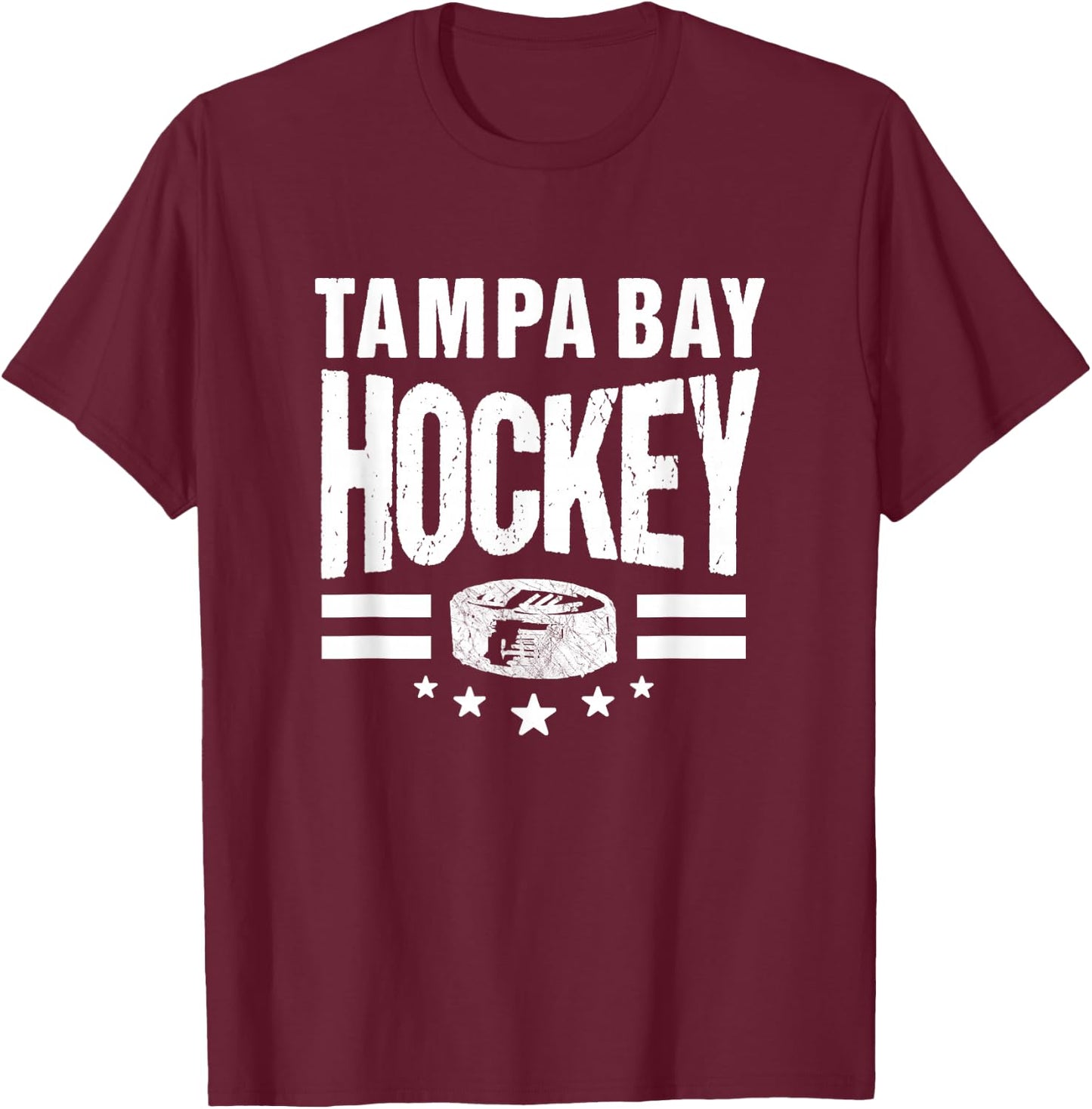 Hockey Tampa Bay Throwback Blue TB Retro Tampa Bay Fan Pro T-Shirt - T-Shirt | Maroon