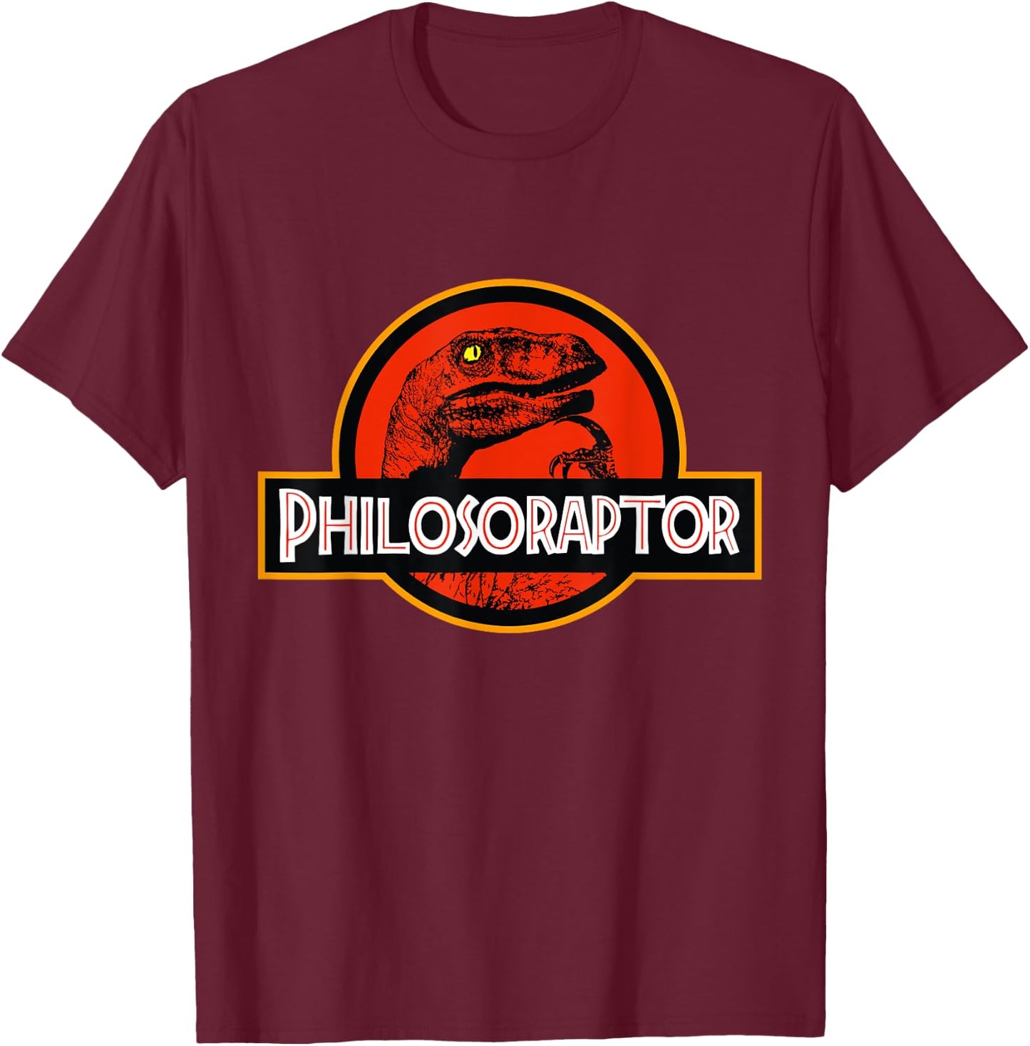 Philosoraptor Meme - Philosophy Dinosaur T-Shirt - T-Shirt | Maroon