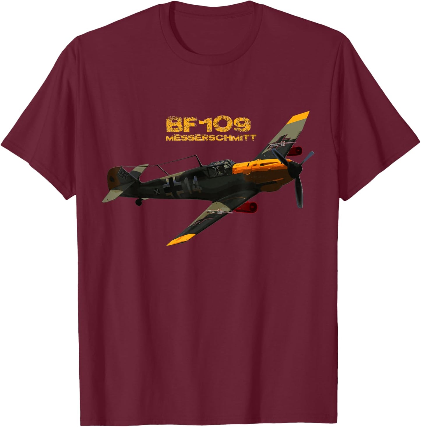 Bf-109 Messerschmitt T-Shirt - T-Shirt | Maroon