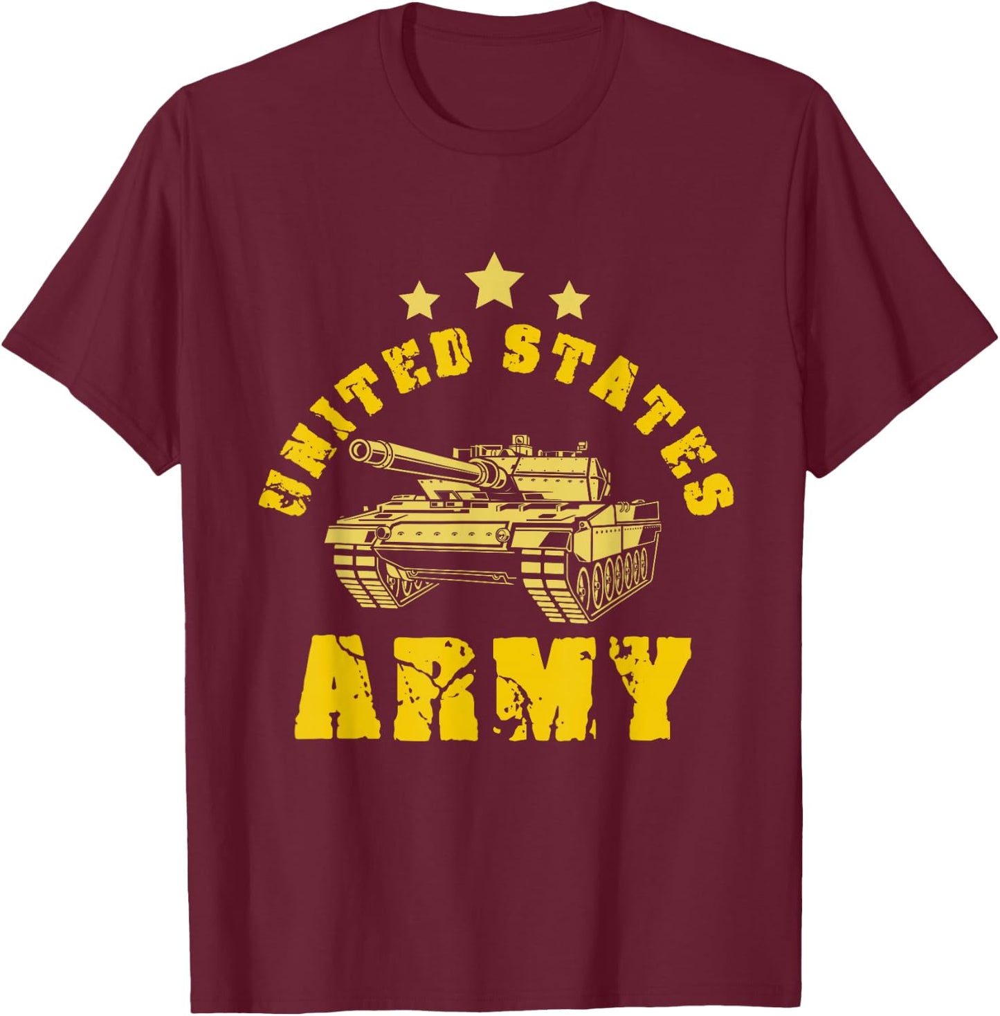 United States Army Battle Tank Battlefield Tank Military T-Shirt - T-Shirt | Maroon