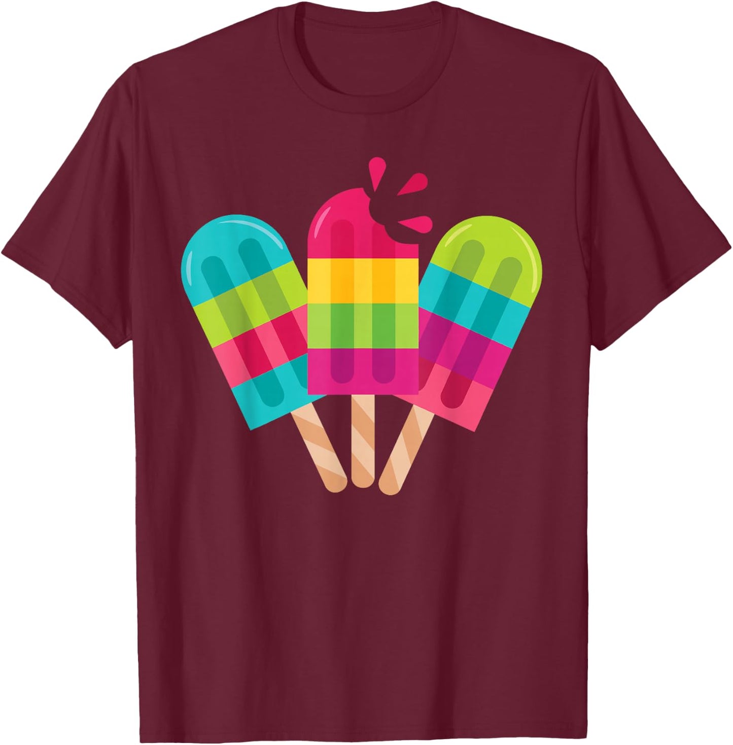 Cool fun summer ice pop chill out T-Shirt - T-Shirt | Maroon