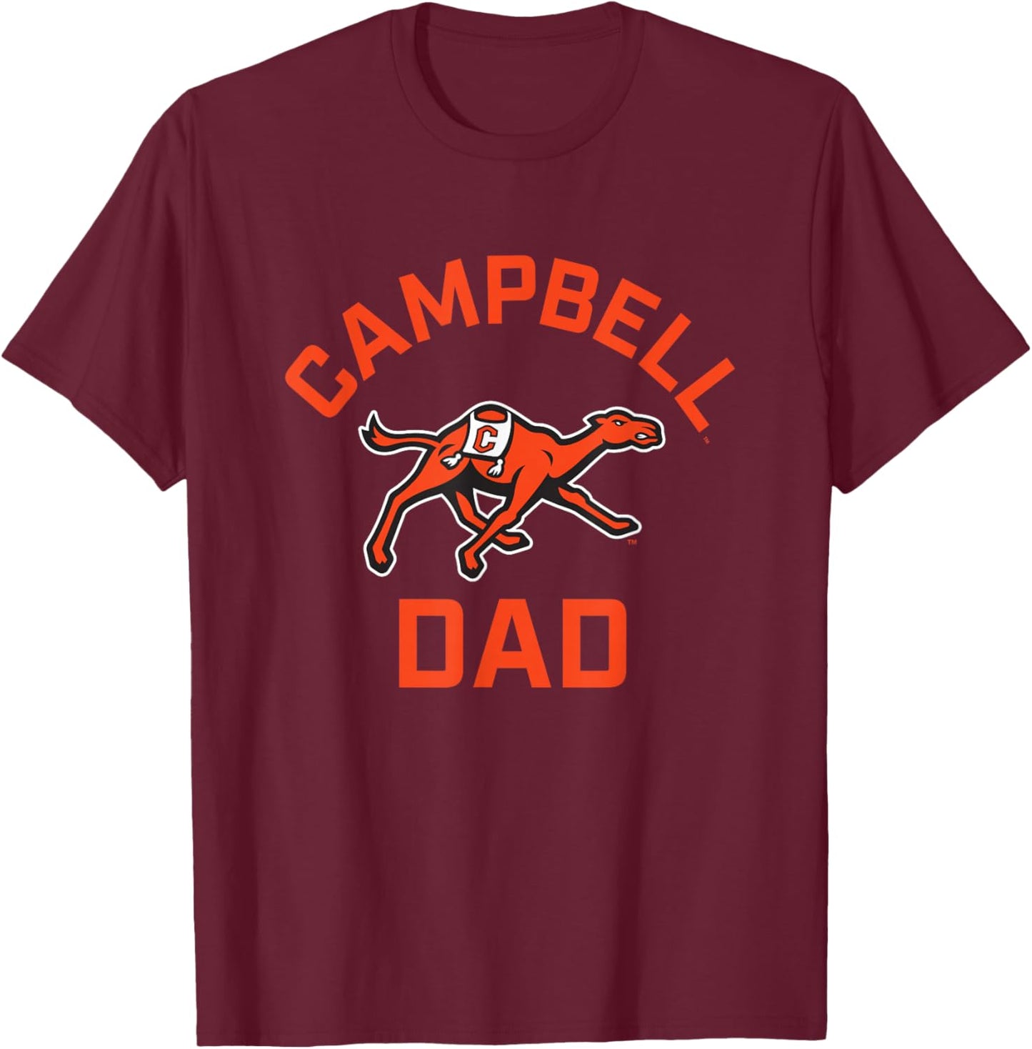 Campbell University Fighting Camels Arched Dad T-Shirt - T-Shirt | Maroon