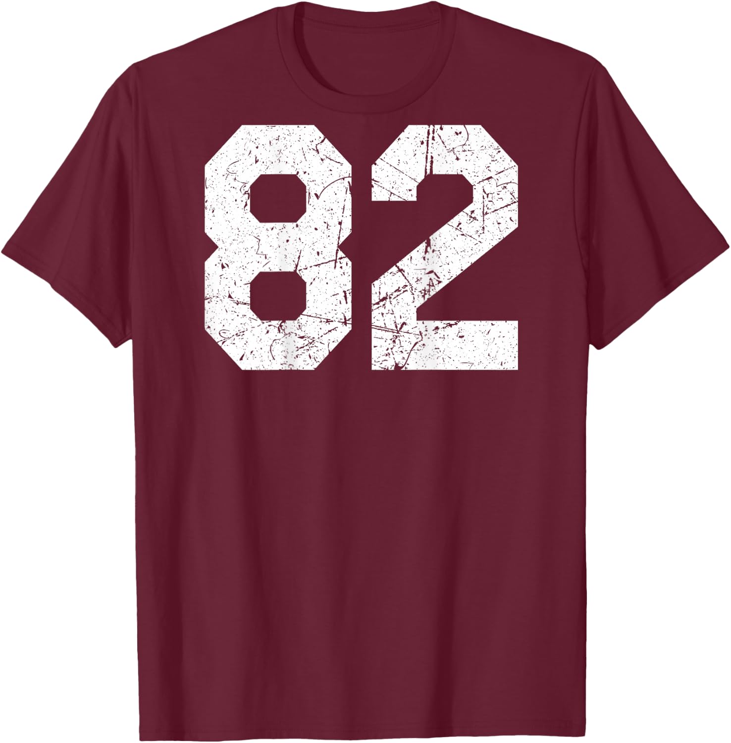 #82 Jersey Uniform Varsity Sports Number, 82nd T-Shirt - T-Shirt | Maroon