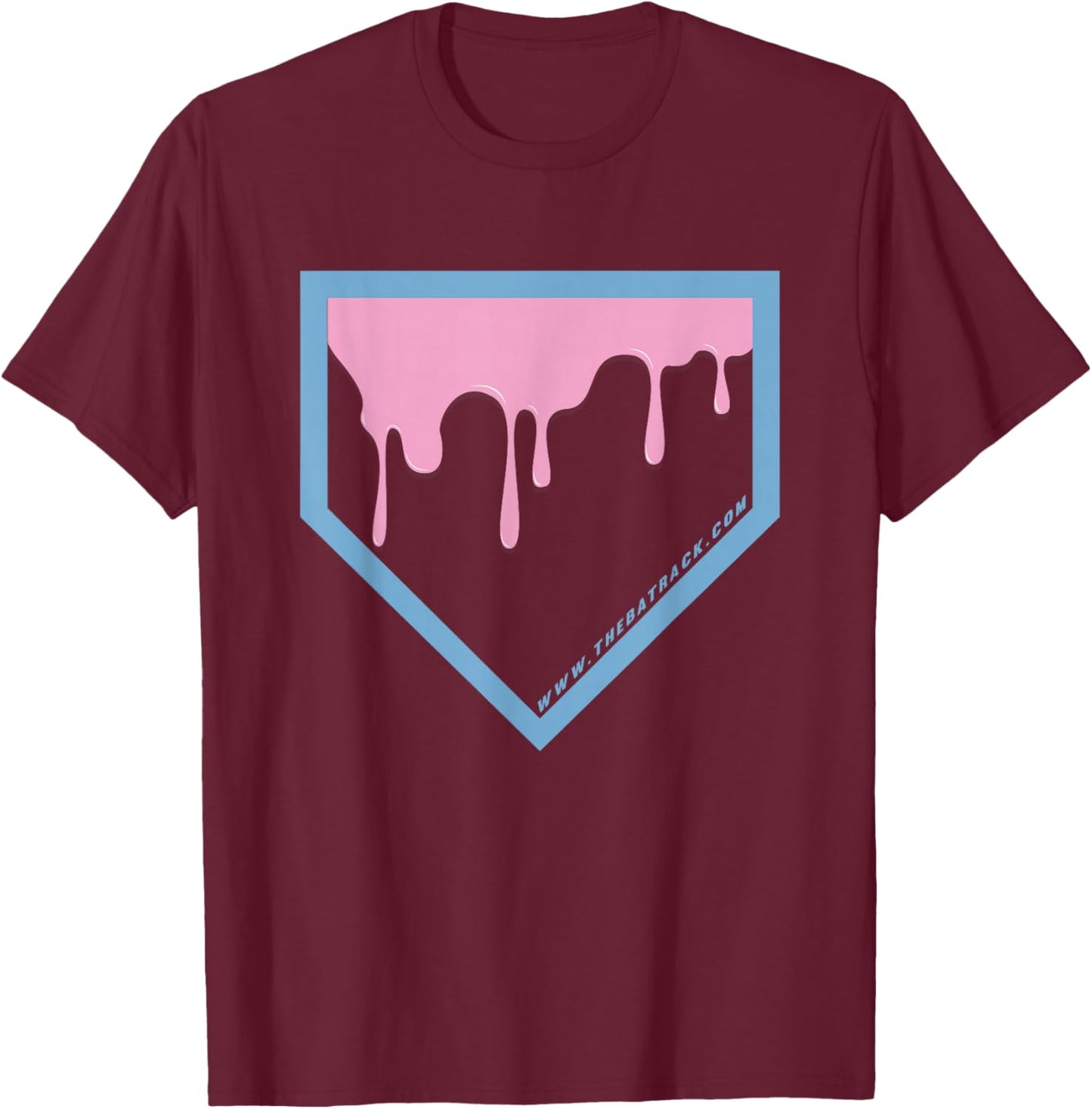 Baseball Home Plate Drip 2 T-Shirt - T-Shirt | Maroon