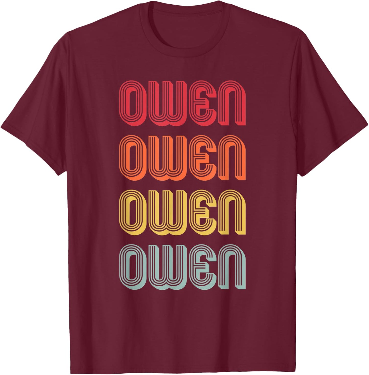 OWEN Gift Name Personalized Funny Retro Vintage Birthday T-Shirt - T-Shirt | Maroon