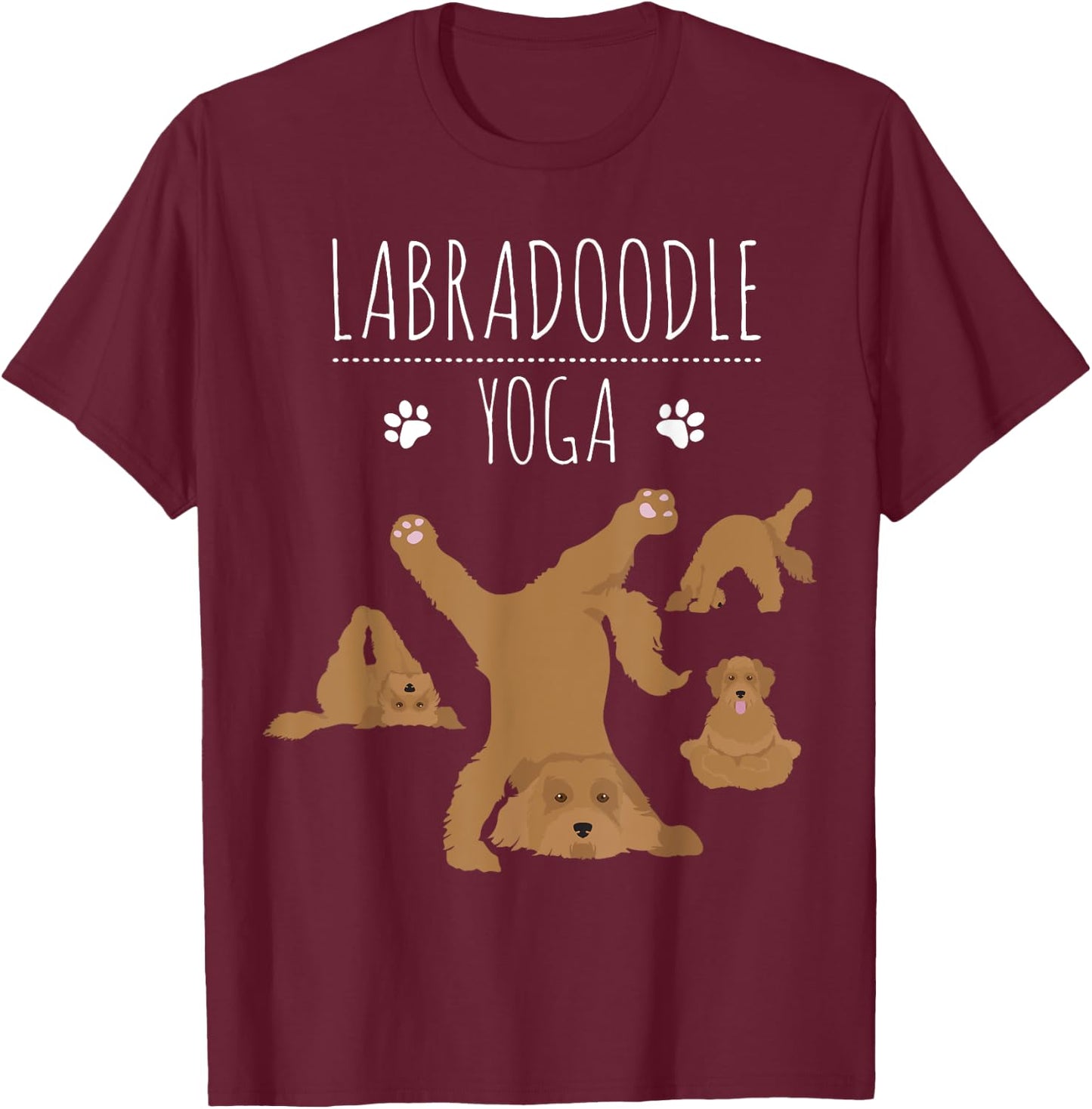 Labradoodle gifts - Goldendoodle Yoga Doodle mom Doodle dog Women Kids T-Shirt - T-Shirt | Maroon