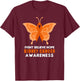 Kidney Cancer Awareness Month Orange Ribbon Butterfly T-Shirt - T-Shirt | Maroon