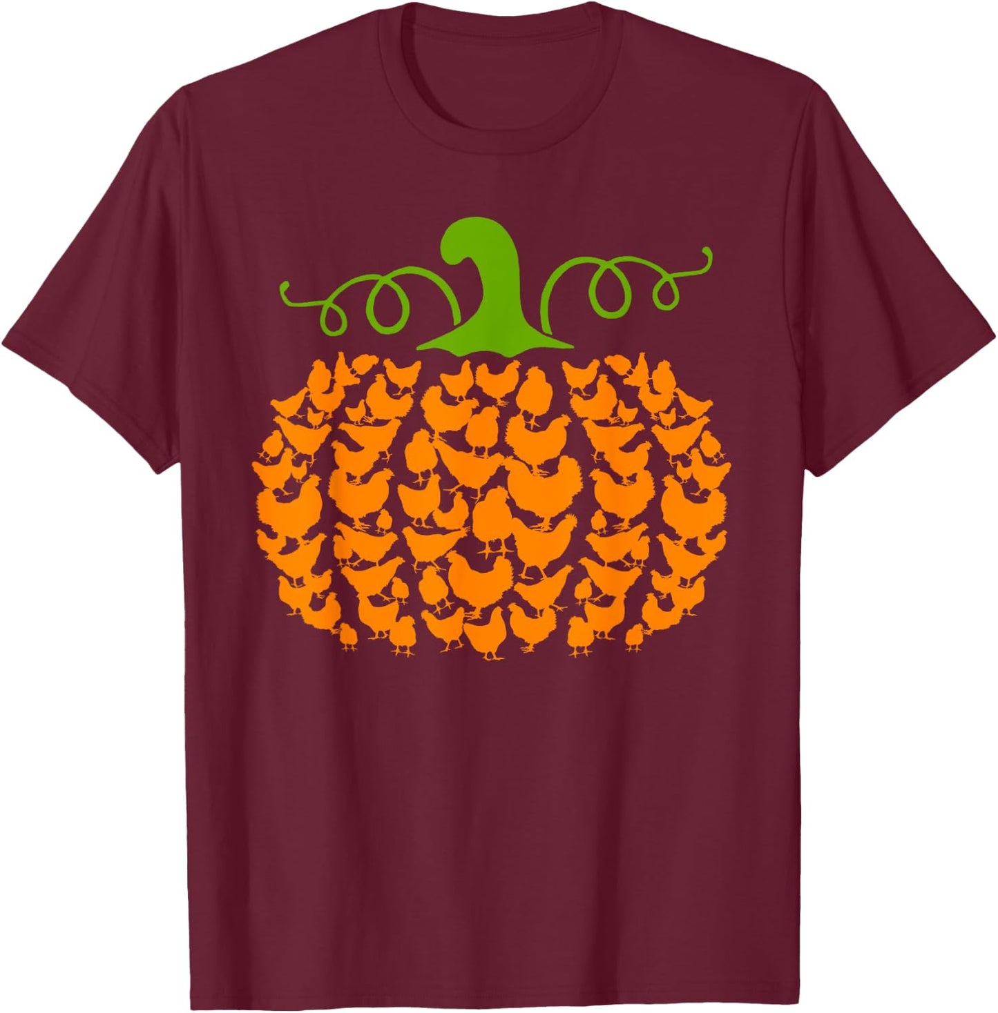 Pumpkin Chickens Lover Halloween Costume Girls Women T-Shirt - T-Shirt | Maroon