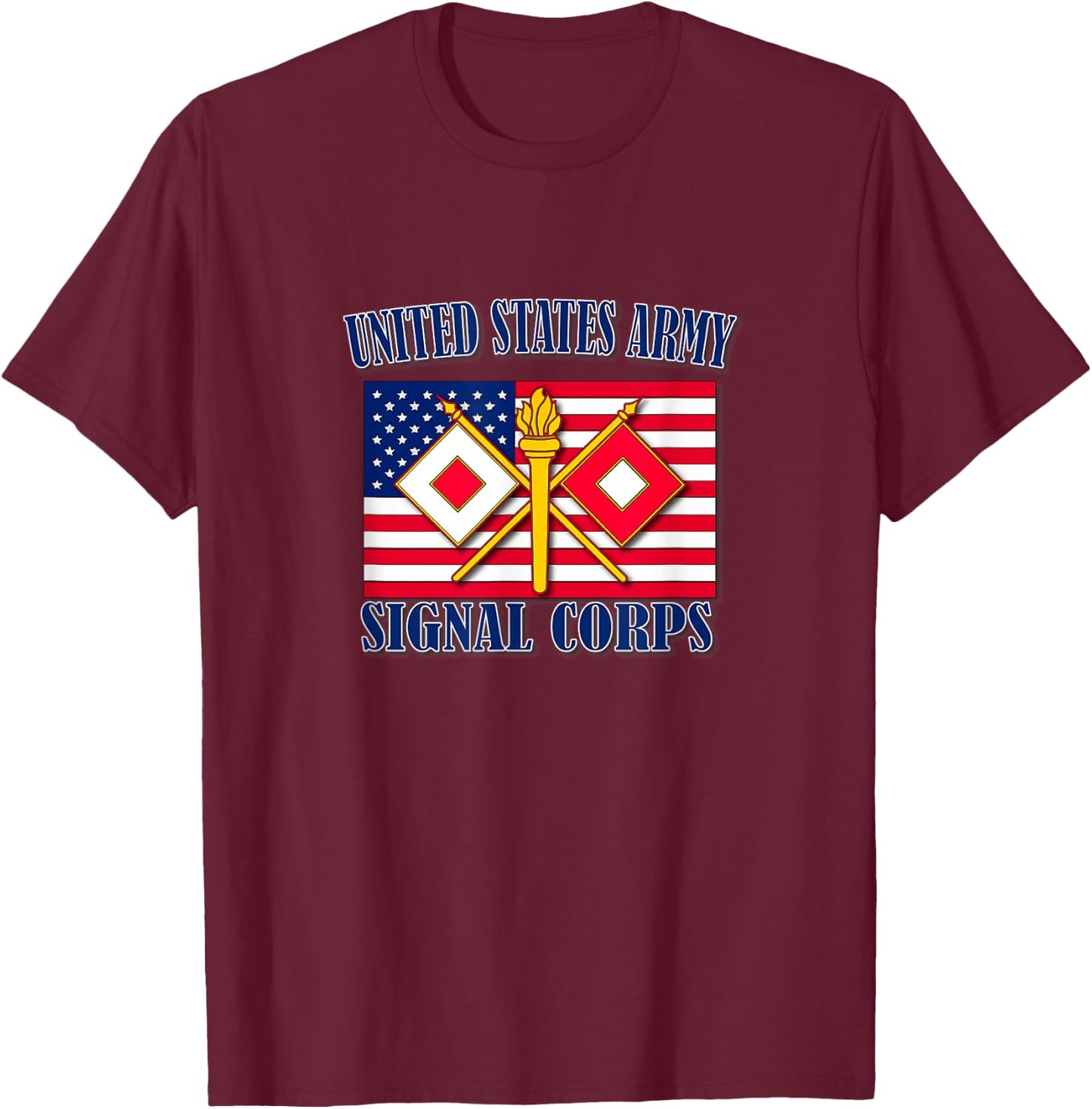 Signal Corps (Front Design) T-Shirt - T-Shirt | Maroon