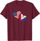 USA Philippine Heart Country Flag American Filipino Pinoy T-Shirt - T-Shirt | Maroon